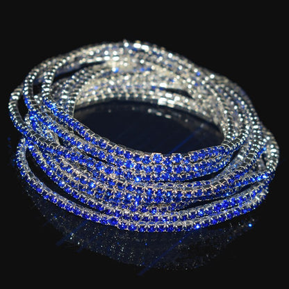 10 Pieces of Ladies Transparent Shiny Crystal Bracelet 27 Colors Full Rhinestone Elastic Bracelet Women Wristband Bracelet Gift