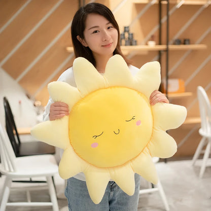 Sun Plush Toy 60cm Pink Blue Cloud Stuffed Animal Plushies Cute Kawaii Cartoon Car Pillow Bed Sofa Cushion Soft Doll Home Decor Kids Birthday Gift