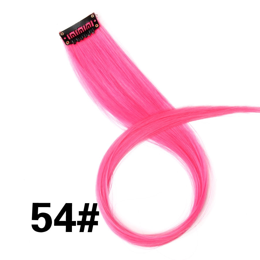 Alileader Clip On Hair Extension 57Color Ombre Straight Hair Extension Clip In Hairpieces High Temperature Faber Hair Pieces