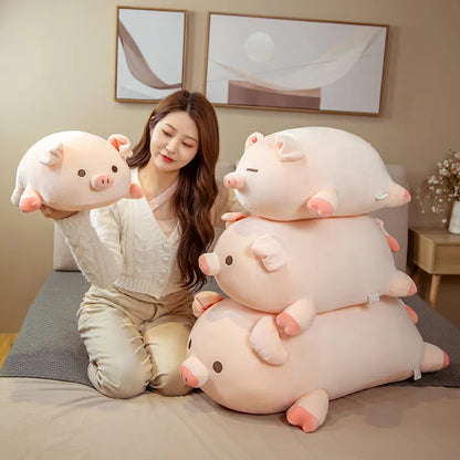 Cute Pink Pig Stuffed Animal 75cm Giant Kawaii Squishy Piggy Plush Toys Soft Doll Pillow Plushies Sleeping Bed Sofa Kids Baby Comforting Birthday Gift