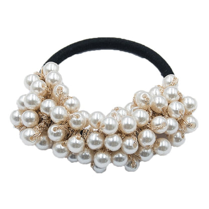 14 Colors Woman Elegant Pearl Hair Ties Beads Girls Scrunchies Rubber Bands Ponytail Holders Hair Accessories Elastic Hair Band