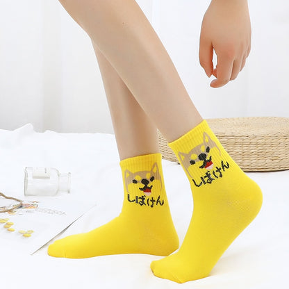 Women Ins Cartoon Patterned Short Funny Socks Cute Animal Dinosaur Socks For Ladies Funny Japan College Wind Concise Socks