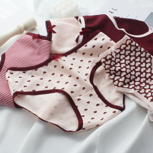 5Pcs/set Cotton Panties for Women Girl Briefs Underwear Plus Size Cute Soft Short Pantys Lingerie Female Ladies Underpants