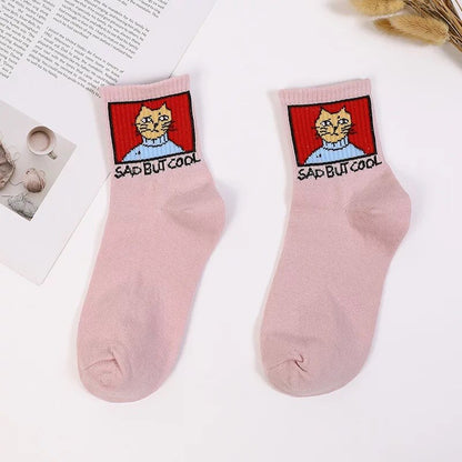 Women Ins Cartoon Patterned Short Funny Socks Cute Animal Dinosaur Socks For Ladies Funny Japan College Wind Concise Socks