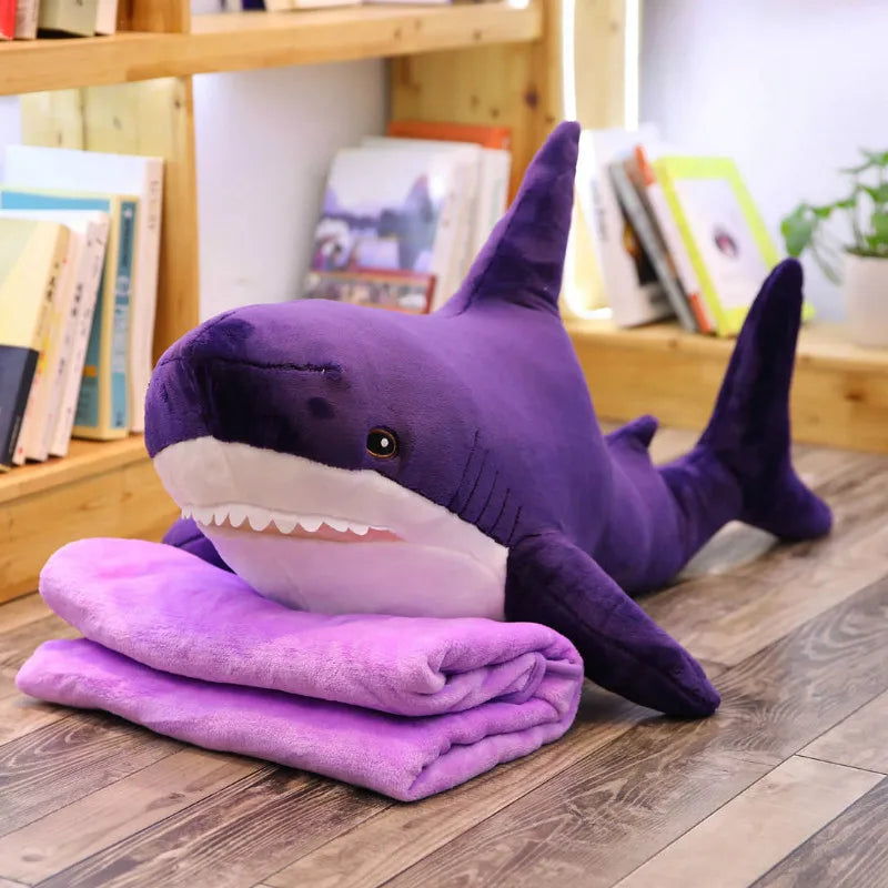 GIANT Shark Plushie 140cm Stuffed Animal Plush Toys Blue Pink Purple Yellow Rainbow Pillow Big Large Kids Christmas Gift