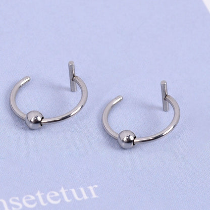 New Punk 8/10mm Titanium Steel Lip Rings Cuff Clip on Fake Labret Piercing Ear Nose Hoops Unisex Women Septum Body Jewelry
