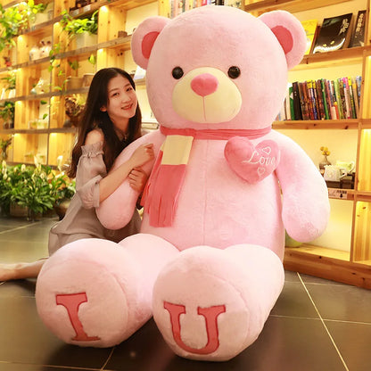 1PC 80cm/100cm Large Size Teddy Bear Plush Toy Lovely Giant Bear Huge Stuffed Soft Dolls Kids Toy Birthday Gift For Girlfriend