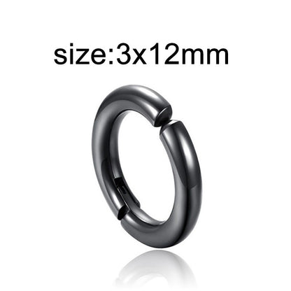 New Popular 1 piece Stainless Steel Painless Ear Clip Earrings For Men/Women Punk Black Non Piercing Fake Earrings Jewelry Gifts