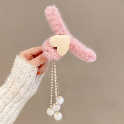 New Elegant Claw Clips Temperament Grab Butterfly Metal Hair Accessories Headdress Hairpin Back Plush Tassel Shark Clip