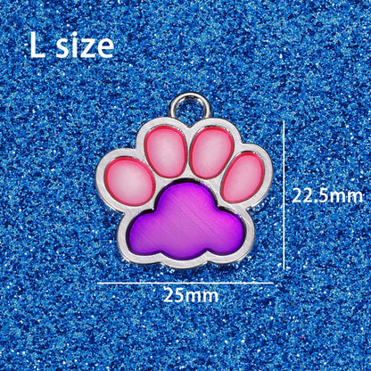 Personalized Dog Cat Tags Engraved Cat Dog Puppy Pet ID Name Collar Tag Pendant Pet Accessories Paw Glitter Pendant