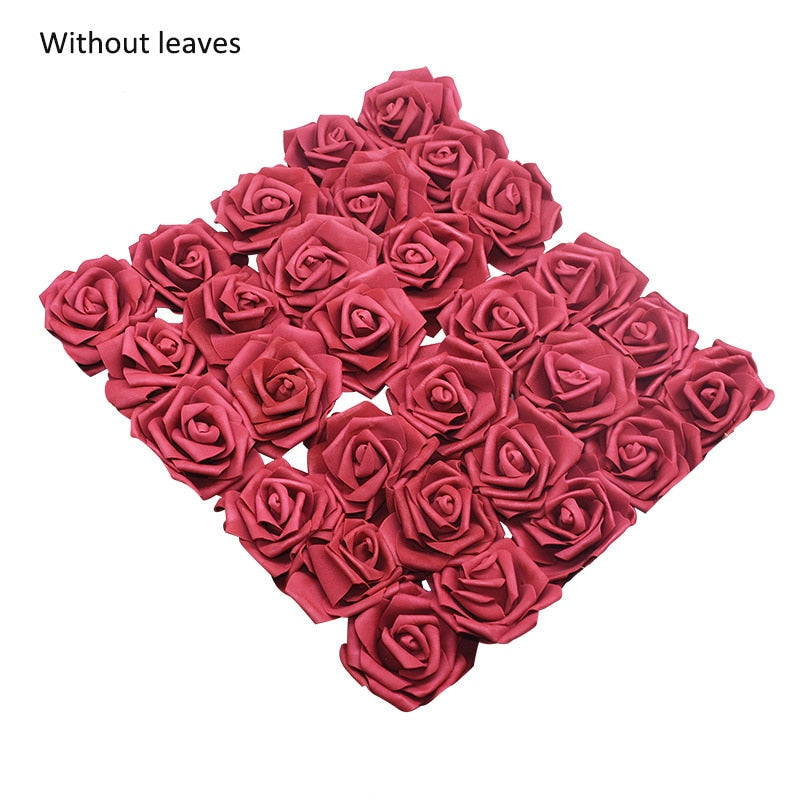 10/20/30 Heads 8CM Artificial PE Foam Rose Flowers Bride Bouquet Flower For Wedding Party Decorative Scrapbooking DIY Flower