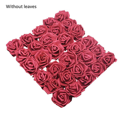 10/20/30 Heads 8CM Artificial PE Foam Rose Flowers Bride Bouquet Flower For Wedding Party Decorative Scrapbooking DIY Flower