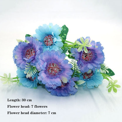 Blue variety autumn fake tea rose peony silk flower autumn gerbera daisy fake flower plastic DIY wedding home accessories