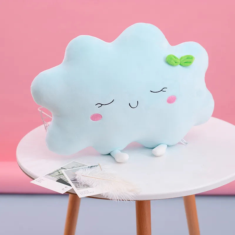 Sun Plush Toy 60cm Pink Blue Cloud Stuffed Animal Plushies Cute Kawaii Cartoon Car Pillow Bed Sofa Cushion Soft Doll Home Decor Kids Birthday Gift