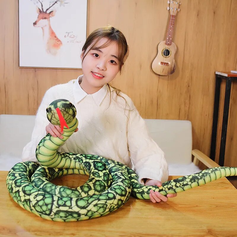 110/160CM Realistic Python Snake Plush Toy Giant Boa Cobra Long Stuffed Animal Snake Plushie Pillow Children Boys Gift Home Decoration