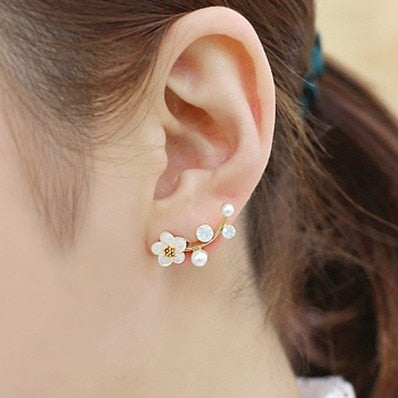 New Crystal Flower Drop Earrings for Women Fashion Jewelry Rhinestones Earrings Gift for Party Best Friend