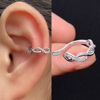 1pcs Simple Flower Shape Zircon Ear Cuff for Women Charming Crystal Clip on Earrings Earcuff Without Piercing  Fashion Jewelry