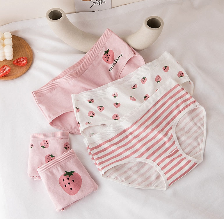5Pcs/set Cotton Panties for Women Girl Briefs Underwear Plus Size Cute Soft Short Pantys Lingerie Female Ladies Underpants