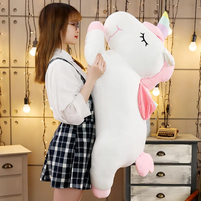 25-100cm Kawaii Giant Unicorn Plush Toy Soft Stuffed Unicorn Soft Dolls Animal Horse Toys For Children Girl Pillow Birthday Gifts