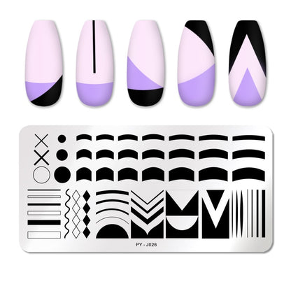 PICT YOU Rose Flower Nail Stamping Plates  Line Pictures Nail Art Plate Stamp Template Marble Leaves Image Printing Plates Tools