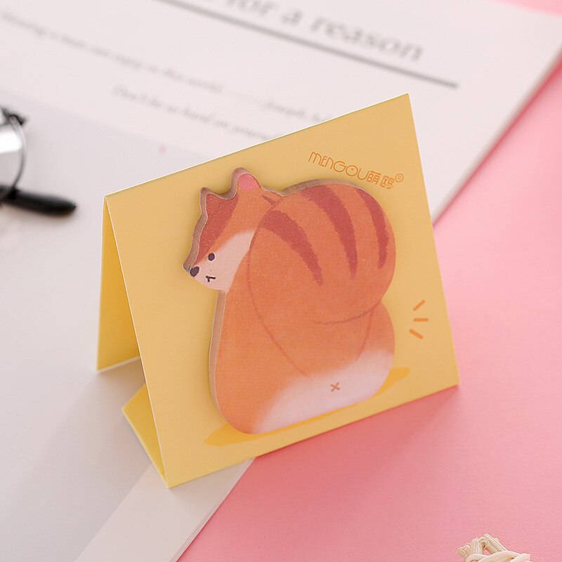 Mengtai 30sheets Cute Animal butt Sticky Notes Memo Pad Bookmarks kawaii Cat Penguin N Times Sticky Office Stationery Supply