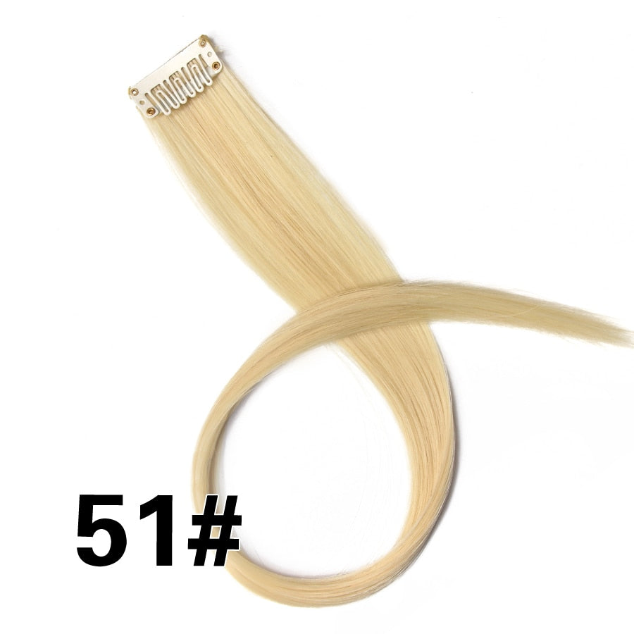 Alileader Clip On Hair Extension 57Color Ombre Straight Hair Extension Clip In Hairpieces High Temperature Faber Hair Pieces