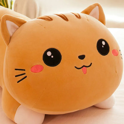 Long Cat Plush Pillow 130cm Kitten Stuffed Animal Plushies Soft Doll Toy Bed Sofa Girls Home Decor Kids Gift