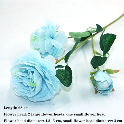 Blue variety autumn fake tea rose peony silk flower autumn gerbera daisy fake flower plastic DIY wedding home accessories