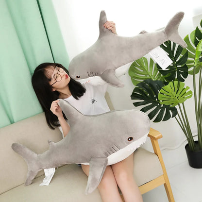 140cm Giant Shark Plush Toy Stuffed Speelgoed Animal Reading Pillow for Birthday Gifts Doll Gift For Children