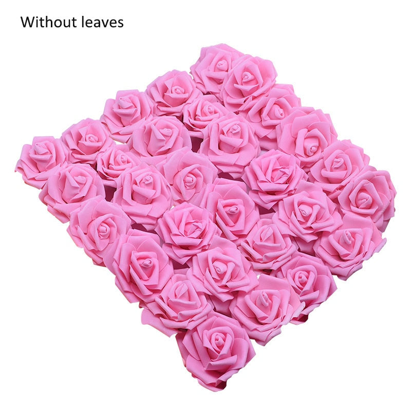 10/20/30 Heads 8CM Artificial PE Foam Rose Flowers Bride Bouquet Flower For Wedding Party Decorative Scrapbooking DIY Flower