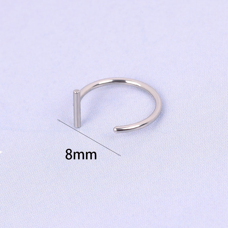 New Punk 8/10mm Titanium Steel Lip Rings Cuff Clip on Fake Labret Piercing Ear Nose Hoops Unisex Women Septum Body Jewelry