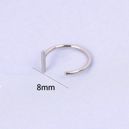 New Punk 8/10mm Titanium Steel Lip Rings Cuff Clip on Fake Labret Piercing Ear Nose Hoops Unisex Women Septum Body Jewelry