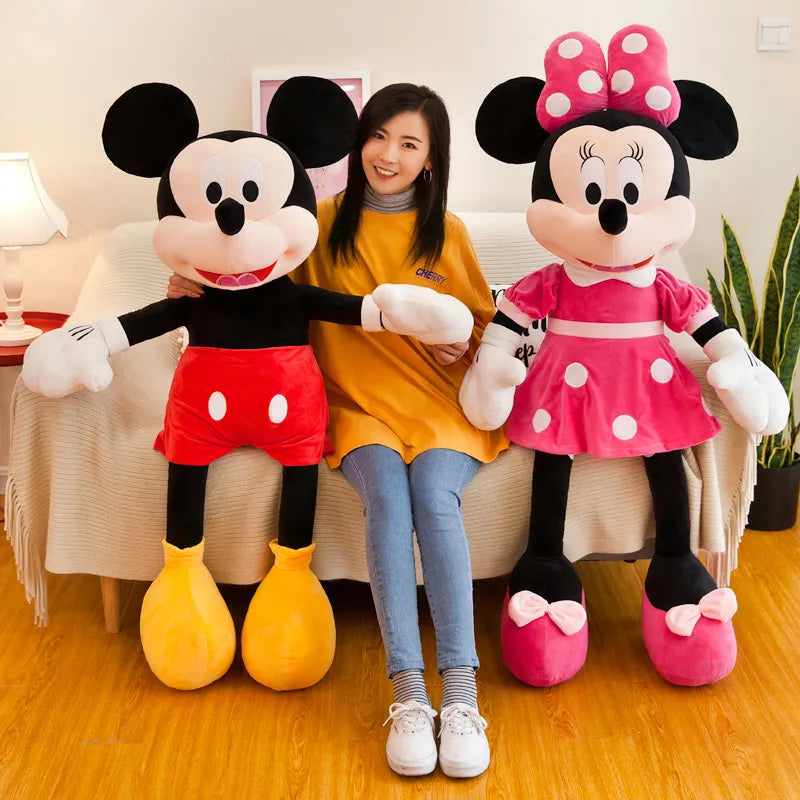 GIANT Mickey Mouse Plush Toy 100cm Minnie Stuffed Animal Big Plushies Huge Large Soft Doll Birthday Christmas Gifts for Kids