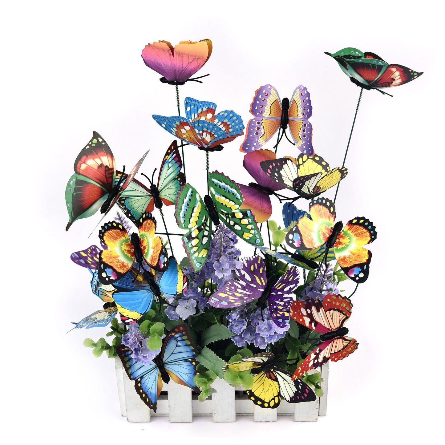 5-24Pcs/set Butterflies Garden Yard Planter Colorful Whimsical Butterfly Stakes Decoracion Outdoor Decor Flower Pots Decoration