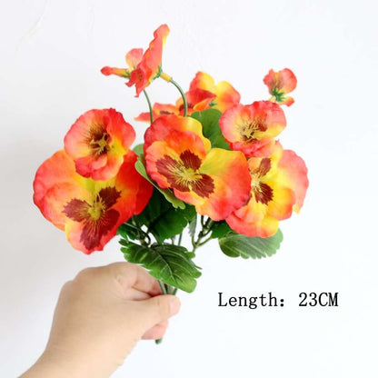 Artificial Pansy Flowers artificial flowers 10 Inch Silk Fake Butterfly Orchid Flower Home office Wedding Decoration