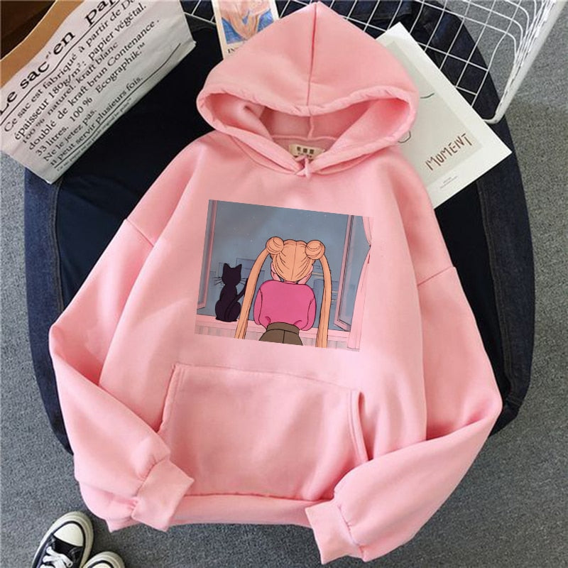 women hoodie kawaii funny ulzzang Sweatshirt harajuku korean style Graphic female clothes Hoodies fashion grunge