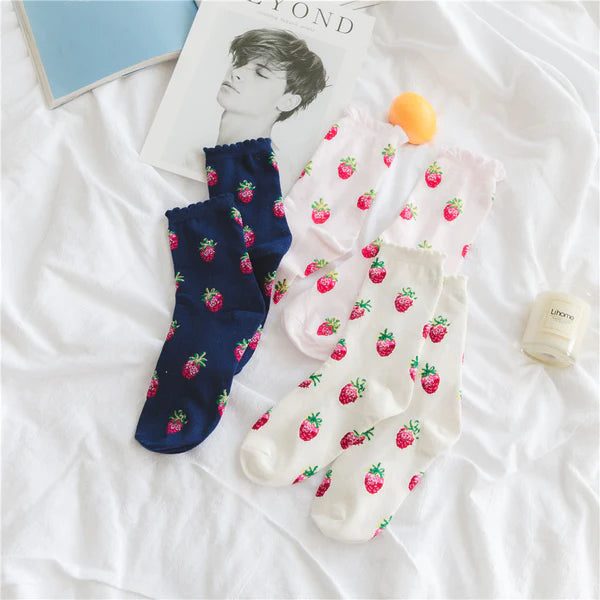 Must-Have Kawaii Strawberry Milk Socks One Size Fits Most Women