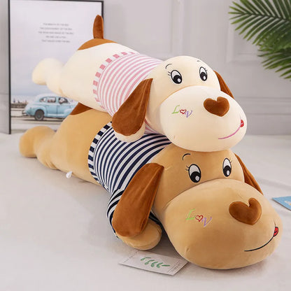 50-130cm New Soft Body Couple Striped Big Dog Doll Stuffed    Animal Home Decoration Sofa Pillow Children Girl Holiday Gift Toys