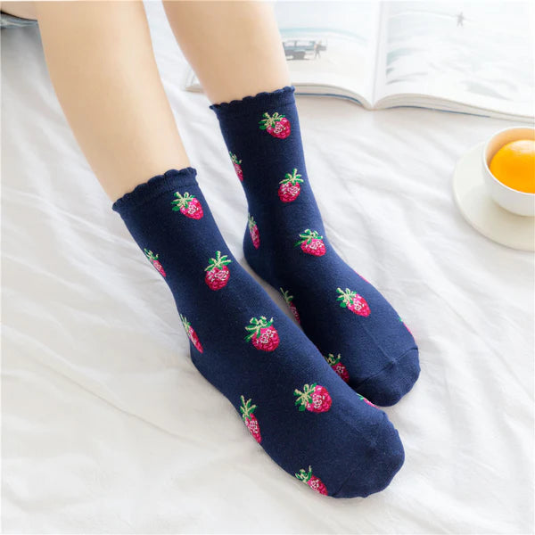 Must-Have Kawaii Strawberry Milk Socks One Size Fits Most Women