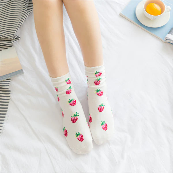 Must-Have Kawaii Strawberry Milk Socks One Size Fits Most Women