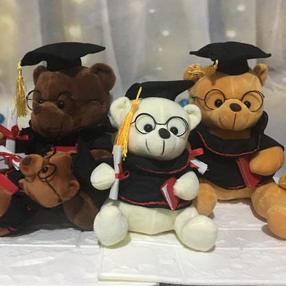 Graduation Bear 18cm Teddy Bear Plush Toy Hat Book Dr. Doctor Stuffed Animal Congratulations Graduation Gifts