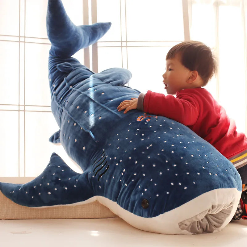 50/100CM New Cartoon Blue Shark Stuffed Plush Toys Big Fish Whale Baby Soft Animal Pillow Dolls Children Birthday Gifts