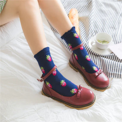 Must-Have Kawaii Strawberry Milk Socks One Size Fits Most Women