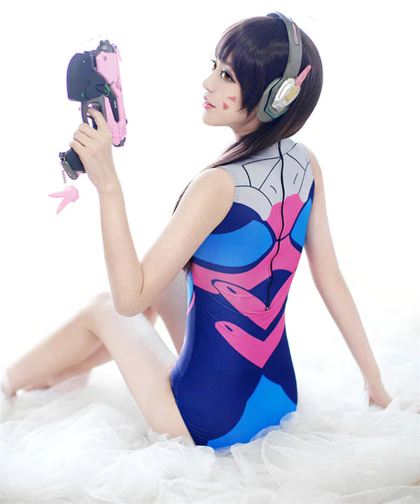 D.Va Inspired Bodysuit Embody Gaming Heroine Overwatch Cosplay