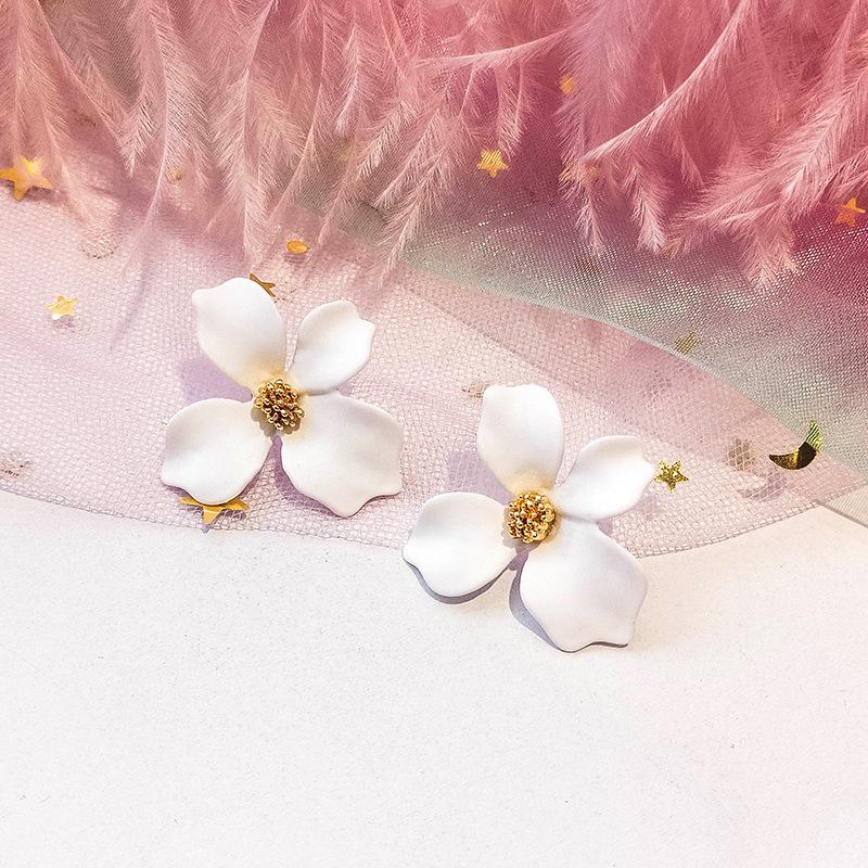 Korean Style Cute Flower Earrings For Women New Fashion Sweet Earrings Woman Brinco Wholesale Jewelry Colorful Earrings