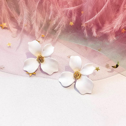 Korean Style Cute Flower Earrings For Women New Fashion Sweet Earrings Woman Brinco Wholesale Jewelry Colorful Earrings