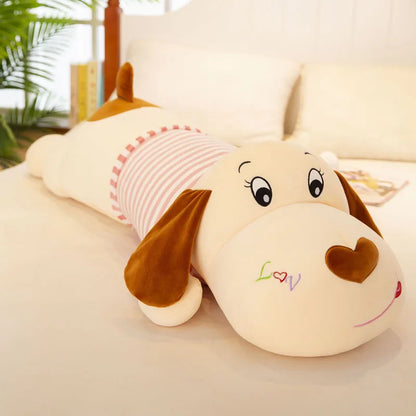 50-130cm New Soft Body Couple Striped Big Dog Doll Stuffed    Animal Home Decoration Sofa Pillow Children Girl Holiday Gift Toys