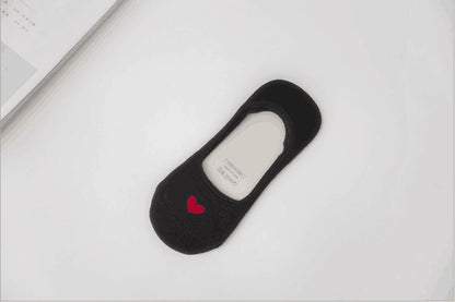 5 paires New Product Woman Socks  Love heart Socks Silica Gel Non-slip Boat Socks Low Help Shallow Mouth