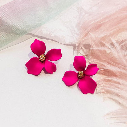 Korean Style Cute Flower Earrings For Women New Fashion Sweet Earrings Woman Brinco Wholesale Jewelry Colorful Earrings