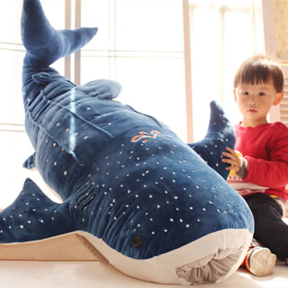 50/100CM New Cartoon Blue Shark Stuffed Plush Toys Big Fish Whale Baby Soft Animal Pillow Dolls Children Birthday Gifts